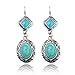 TAGOO Women's Simulated Turquoise Long Statement Earirngs Set (blueC)