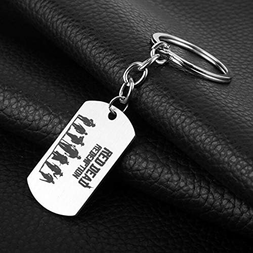 FITIONS - New Game Red Dead Redemption 2 Keychain Metal Key Ring Chain 3D Gun For Men Car Women Bag Jewelry