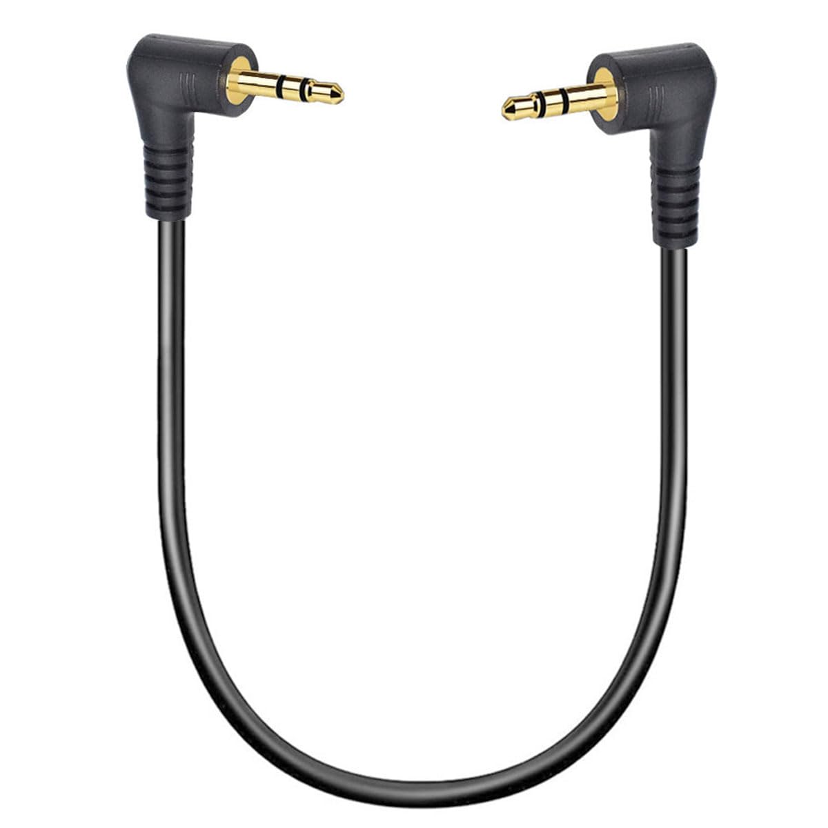 HUHANGGod 2.5mm Audio Aux Cable, Double Angled 90Degree 3Poles 2.5mm to 2.5mm Male to Male Subminiature Stereo Headset Headphone Jack Gold Plated Connector Wire Cord Plug Cable (30 cm)