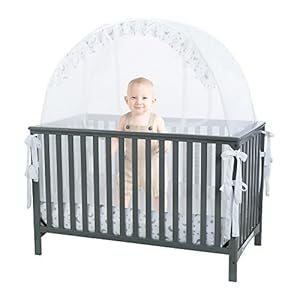 Crib Tent by Pro Baby Safety – Crib Topper Net with Viewing Window – See Through Soft Silky Mesh – Zippered Safety Top…