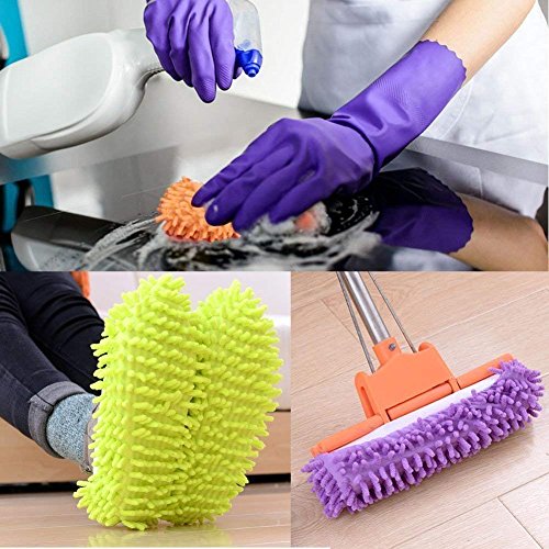 Dusting Mop Slippers Washable Dust Mop Slippers Shoes Cover Microfiber Dust Floor Cleaner for Bathroom Kitchen House Cleaning 10 PCS (5 Pairs)