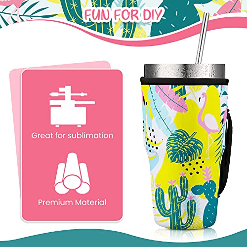 6 Pieces Sublimation Blank Reusable Iced Coffee Cup Sleeve Neoprene