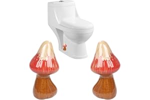 AKV Mushroom Toilet Bolt Caps Porcelain Toilet Bolt Covers Decorative,Fun Toilet Screw Cover Caps,2Pcs Ceramic Mushroom Toilet Screw Caps,Toilet Bowl Bolt Covers for Bathroom Decor,Easy to install (B1)