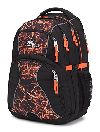 High Sierra Swerve Laptop Backpack, Black/Fireball/Elecric Orange