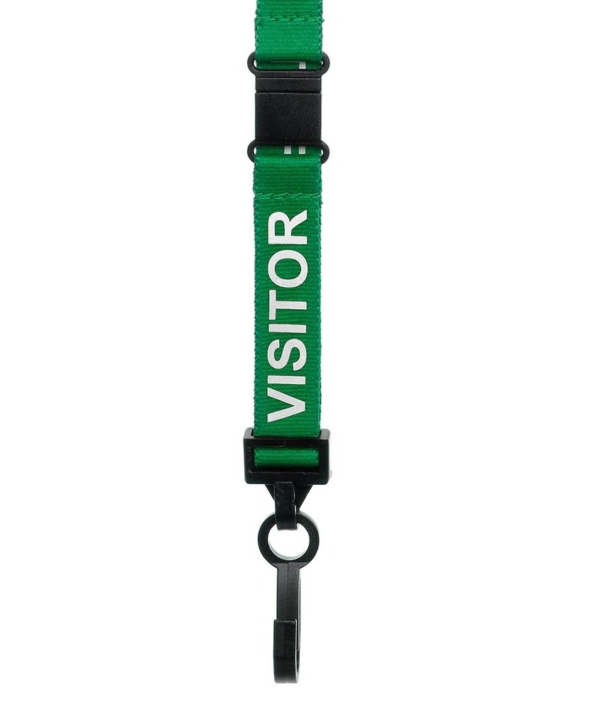 CKB LTD Visitor LANYARDS Breakaway Safety Lanyard Neck Strap Swivel Plastic Clip for ID Card Holder - Pull Quick Release Design (Pack of 10, Green)