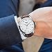 AMUDA Men's Quartz Wrist Watch, Waterproof Roman Numeral Business Casual Fashion Leather Watches with Classic Calendar Date Window and 30M Waterproof PU Strap
