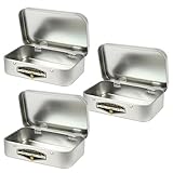 Mighty Gadget (R) Medium Size Empty Hinged Lid Survival Tin Container for Geocaching or Survival Gear (3 Pack) - 3.6875