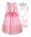 ReliBeauty Little Girls Princess Dress up Costume with Accessories, 4T, Pink