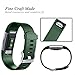 GEAK Bands for Fitbit Charge 2, Adjustable Sports Wrist Bands for Fitbit Charge 2, Small Classic Olive Green