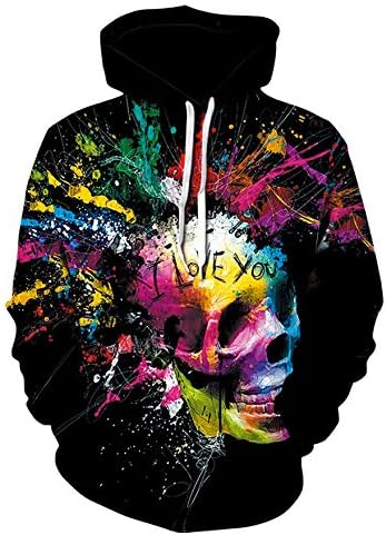 zlhcich 3D printed sweater ghost black and white cat head fashion tide new XW123-25 ​​L