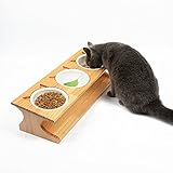 etna wooden multi cat feeder