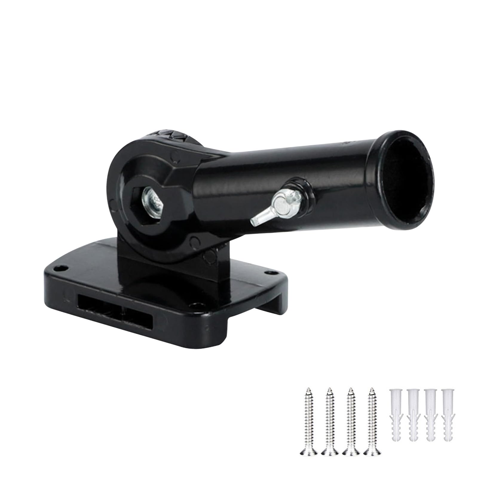 YMWALK Premium Adjustable Flag Pole Holder, Multi-Position Flag Pole Mount Bracket, Duty Aluminum Alloy Flagpole Mount, 1.06" Diameter, Rust-Free, Ideal for Outdoor Flag Display (Black)