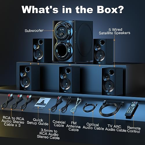 Bobtot Surround Sound Systems 1400 Watts Peak Power Home Theater Speakers - 12