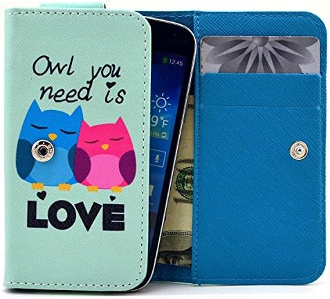 Z3V Case,Universal Wallet Clutch Bag Carrying Fold Leather Smartphone Case with Buckle Card Slot for Sony Xperia Z3V-Baby Owls Love Style