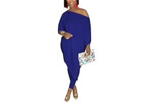 Chatinction Womens Casual 2 Piece Outfit Loose Off Shoulder Irregular Hem Tunic Top Bodycon Pants Tracksuits Set