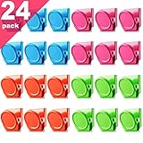 Magnetic Clips, 24 Pieces Magnetic Metal Clips, Refrigerator Whiteboard Wall Fridge Magnetic Memo Note Clips Magnets Metal Clip