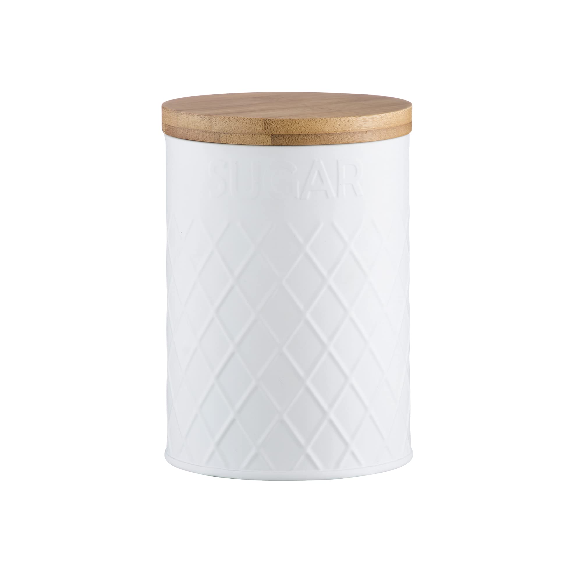 Typhoon Embossed Sugar Storage Canister, White, 16cm