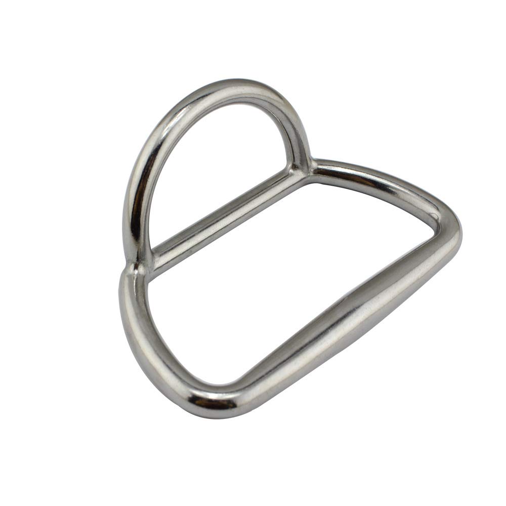 POFET Marine 316 Stainless Steel D-Ring Rubber Traction,Horse Hoof Ring Dinghy Fixed Handle Accessories