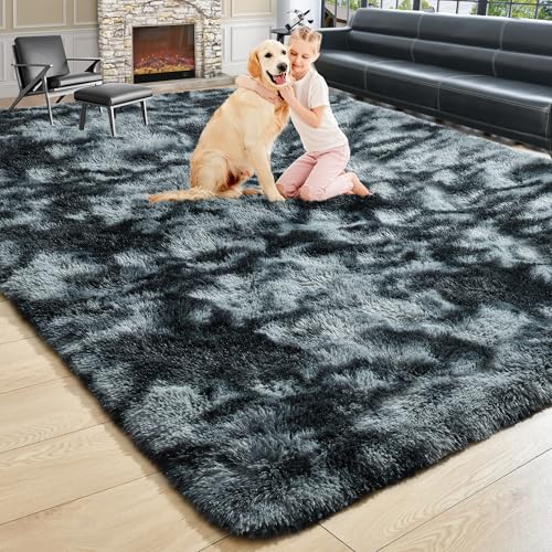Tie-Dyed Fluffy Area Rug