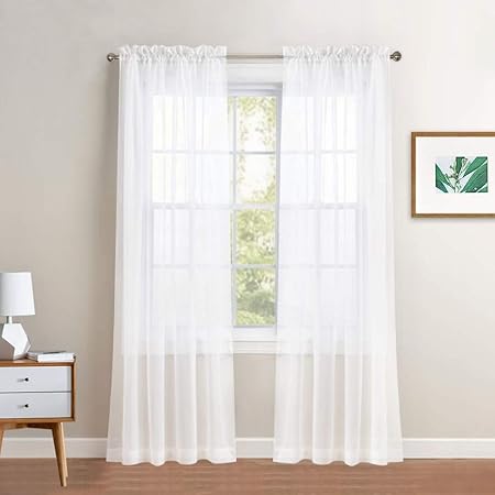 Pony Dance White Sheer Voile Curtain Panels Casual Light