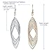 Gold and Luster Women Jewelry Drop Dangle Earrings Set Diamond Cut Silver And Gold Plated 2 Pairs (Long Dangle 3.4