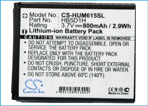 CS-HUM615SL Batterie 800mAh compatibile con [Cricket] M615, Pillar, per