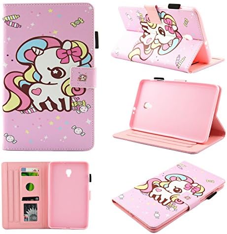Samsung Galaxy Tab A 8.0 2017 Case(for T380 / T385),Chgdss Full Body Protection Function Wallet Protective Case Multi-Angle Viewing/Card Slots,for Galaxy Tab A 8.0 Inch 2017 Release,Candy Unicorn