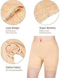 3 piezas Shorts de encaje Ropa interior Pantalones cortos de yoga Stretch Leggings de seguridad Pantalones cortos para damaes Niñas