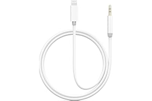 KASSDIN [Apple MFi Certified] iPhone Aux Cord for Car, 3.3ft Lightning to 3.5mm Aux Audio Cable Cord for Car Home Stereo Speaker Headphone Compatible with iPhone 14 13 12 11 Pro Max XS XR X 8 7 iPad, White