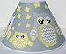 Grey and Yellow Owl Lamp Shade Children's Woodland Forest Animals Lampshade Nursery Room Decor