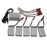 Blomiky 5 3.7v 800mah 25C Battery and charger for Holy HS110W HS200W Stone X300C X400C MJX X400 X800 RC Quadcopter Drone X400 Battery 5 pack