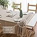 TEWENE Tablecloth, Rectangle Table Cloth Cotton Linen Wrinkle Free Anti-Fading Embroidery Checkered Tablecloths Washable for Dining (Rectangle/Oblong, 55''x70'',4-6 Seats, Light Brown)