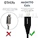 MAGNITTO 3-in-1 Magnetic Lightning USB Charging and Data Transmission Cable Type C Nylon Braided Sync Cord with High Speed Data Transfer for iOS Android Systems iPhone X 8 7 Plus 6 5 Samsung S8 Black