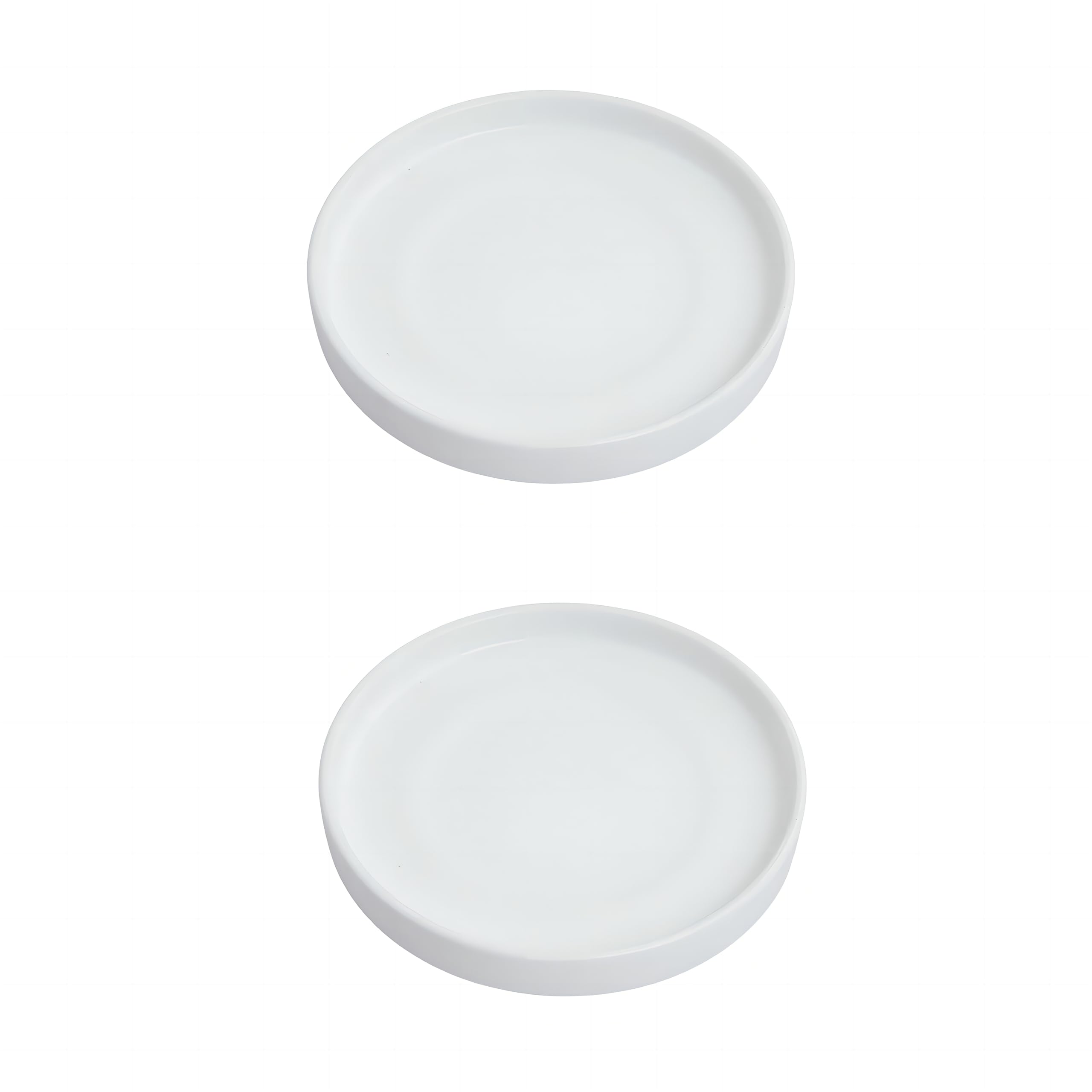 Photo 1 of Woiida 9 inch Matte White Ceramic Plant Saucer Set of 2 with Plant Saucer mat