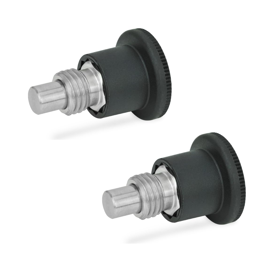 Ganter Normelemente GN 822.7-6-M10-B 7-6-M10-B-Locking Bolts | Small Version, Black, Gewinde d2: M10, Set of 2 Pieces