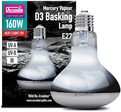 Arcadia Mercury Vapour D3 UV Basking Lamp 160W Full Spectrum Reptile Light