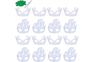 Qavctw DIY White Masks Paper Cosplay Party Mask Unpainted Plain Craft Masquerade Masks for Christmas Mardi Gras Party