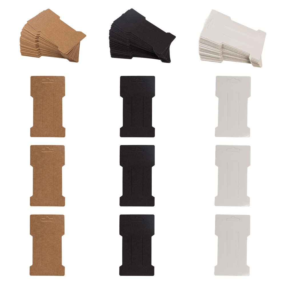 NBEADS 120 Pieces Hair Clip Display Cards, 3 Colors Cardboard Paper Hairpin Display Cards for Hair Bow Hair Clips and Hair Accessories