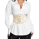 ChiaoLezhee Women's Satin Underbust Corset Belt, Renaissance Elegant Waist Cincher, Front Hook & Lace-Up for Perfect Curves
