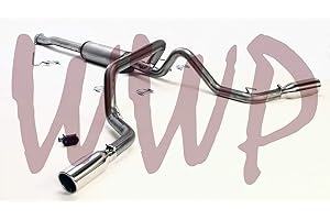 MVP AUTO PARTS Stainless Steel SS SS409 3" Dual Split Rear Exit Cat Back Exhaust Muffler System With 4" Polished Tips Compatible With 16-20 Toyota Tacoma 3.5L V6 Pickup Truck