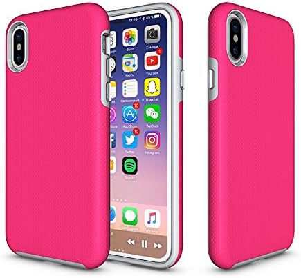 iPhone XS 2018 | X 2017 cover case. Ultra Thin Slim Design Hard PC Soft Flexible TPU Apple Phone Series. Wireless Charging Compatible. Anti Slip Grip, Shockproof, Drop Resistant. Matte Black Pink Aqua