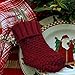 LimBridge Christmas Mini Stockings, 6 Pack 7 inches Knitted Knit Rustic Stocking Decorations for Whole Family, Burgundy and Cream