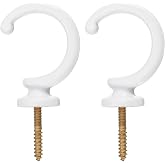 uxcell 2Pcs Curtain Holdback, Aluminum Alloy Wall Mounted Curtain Holders Drapery Tieback Hooks for Living Room Bedroom Office (White)