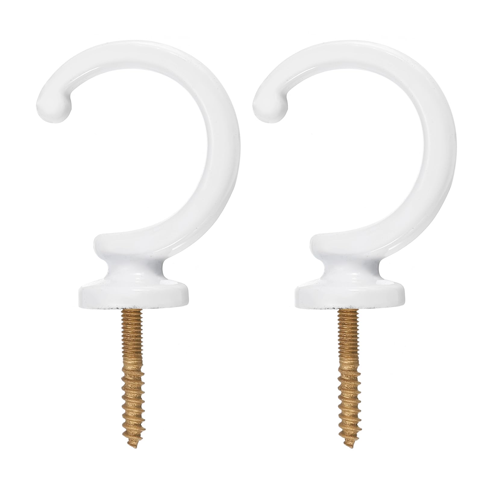 Photo 1 of uxcell 2Pcs Curtain Holdback, Aluminum Alloy Wall Mounted Curtain Holders Drapery Tieback Hooks for Living Room Bedroom Office (White)