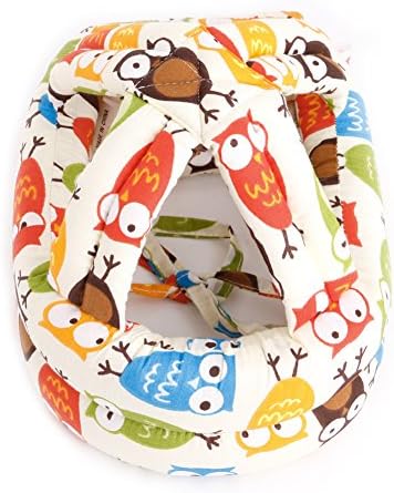 Gowishop Baby Walking Helmet Adjustable Safety Hat for Infant Crawling Headguard (L, Owl)