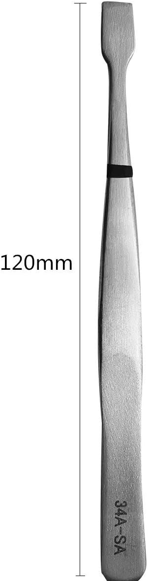 Stainless Steel Flat Spade-Tip Tongs Stamp Tweezers Philately Collector Tools,for Stick False Eyelash,Jewellery Making,Electronic Repair,Sheet Material,Precision Work and Hobbies - Image 4