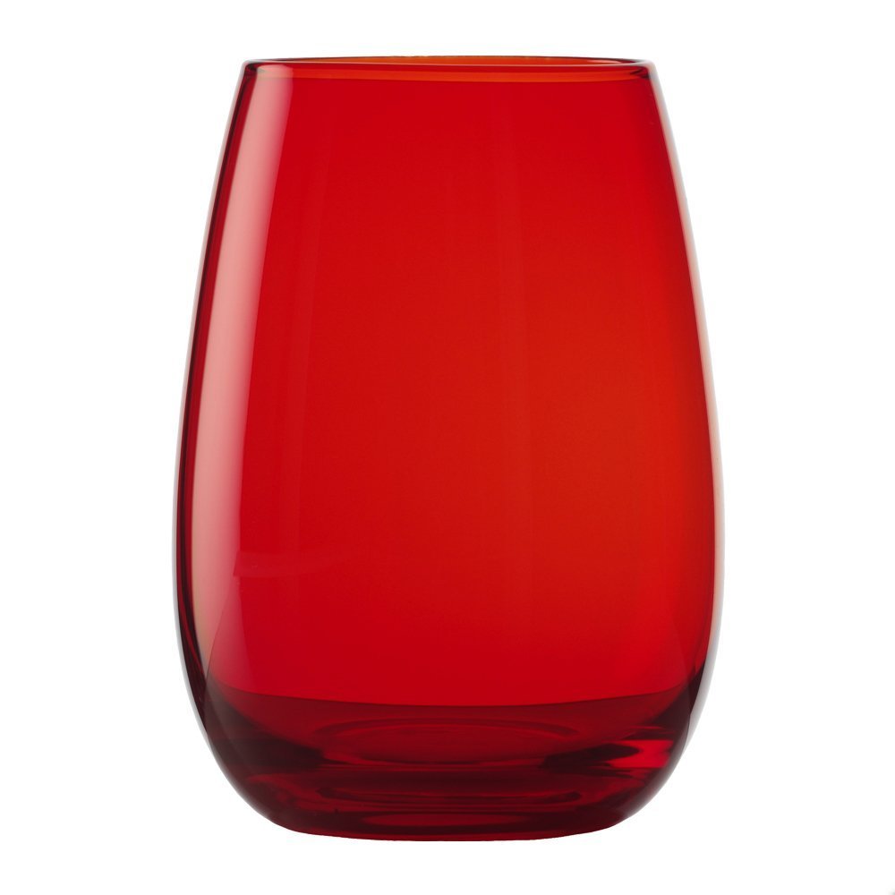 Stölzle Lausitz Elements Glasses, 400 ml, Red, Set of 6, Dishwasher Safe, Coloured Glasses