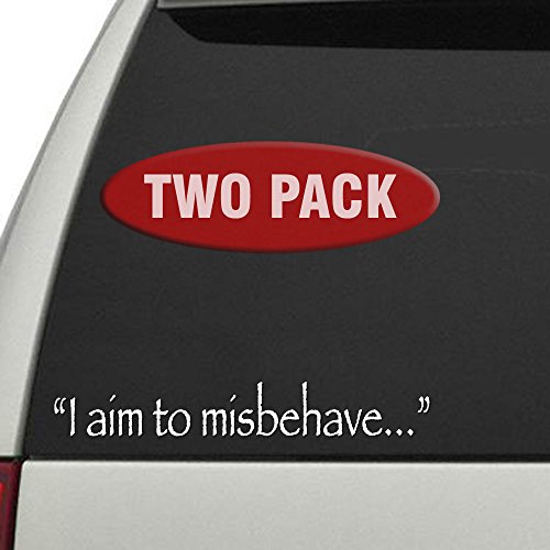 I Aim to Misbehave - Nathan Fillion Quote from Firefly, Serenity. Two Pack of Vinyl Decals Sticker.