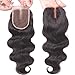 EVA HAIR Brazilian Body Wave Top Closure Unprocessed Human Hair Lace Closure Bleached Knots with Baby Hair Middle Part Closure(18 inch)