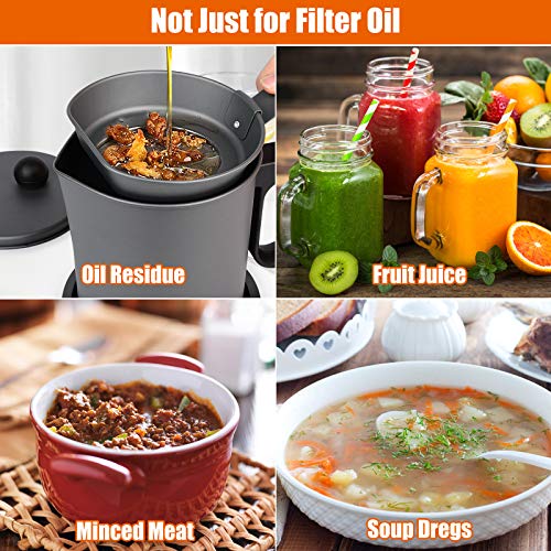 Bacon Grease Container with Fine Mesh Strainer, 1.7L Used Cooking Oil